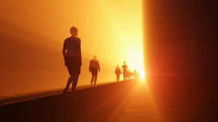 Fototapeta premium people go to the light