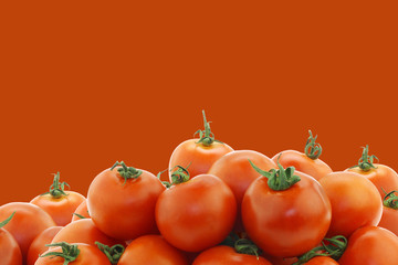 fresh tomatoes on a red background