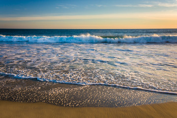 Waves in the Pacific Ocean, seen from Laguna Beach, California.