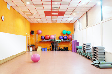 Interior of equipment gym at fitness center