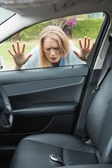 Woman forgot her key