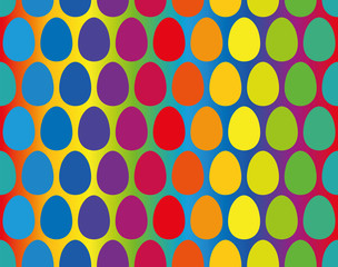 Easter Eggs Rainbow Gradient Seamless Pattern