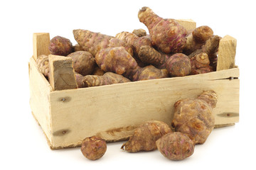 bunch of topinambur roots (helianthus tuberosus)