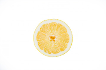 Lemon in a cut on a white background