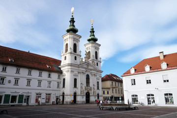 Fototapeta na wymiar Mariahilf church in Graz, Styria, Austria