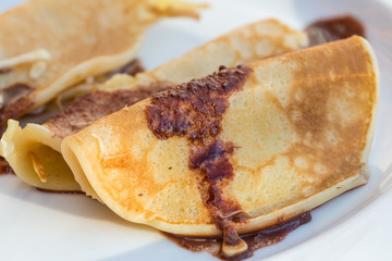 Pancakes with chocolate