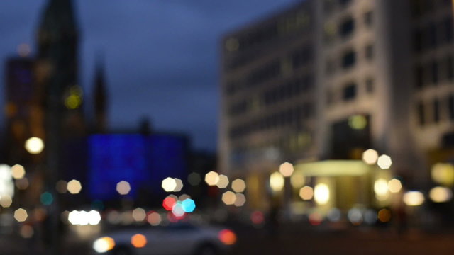 Night time traffic at Berlin next to Bahnhof Zoo