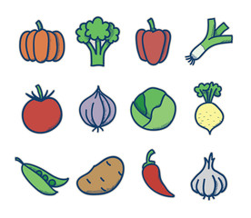 Set of vector vegetables