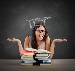 Student arrives at graduation