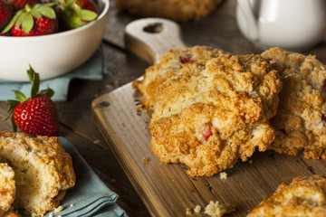 Homemade Strawberry Scones for Breakfast