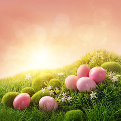 Pink easter eggs