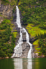 Waterfall in Geiranger fjord - Norway