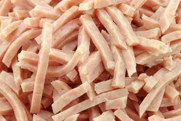 background of julienne cut ham