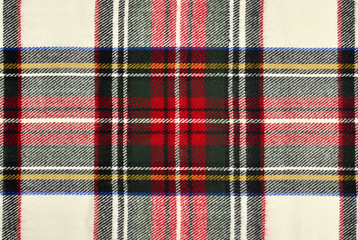 Scottish tartan pattern.Red white wool plaid print background. - 78791929