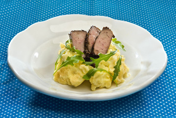 Spice crusted veal liver