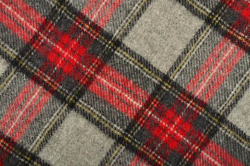 Scottish tartan pattern.Red and grey wool plaid background.