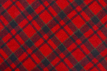 Scottish tartan pattern.Red and black wool plaid background.