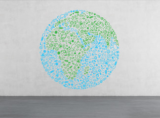 media icon in form earth