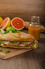 Rustic baguettes with smoked rump