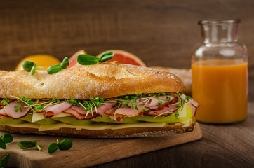 Rustic baguettes with smoked rump