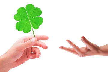 Composite image of hand showing