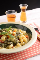 Vegetable soup with pasta hanks
