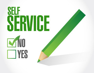 no self service check mark illustration design