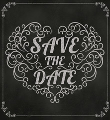 Fototapeta na wymiar Save The Date, Wedding Invitation Vintage Typographic Design Ele