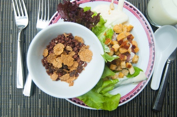 plate with mixed salad