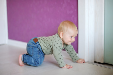 Fototapeta premium Little baby at home