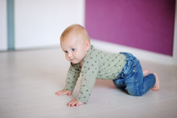 Fototapeta premium Little baby at home