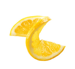 Sliced lemon isolated on white