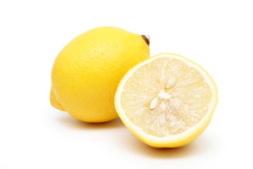 Lemon fruit with sliced lemon