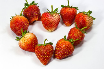 Fresh strawberry on white background