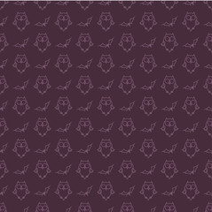 owls and bats Halloween pattern