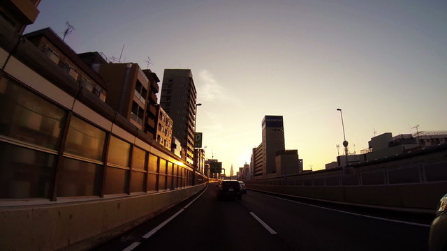 PoV driving tokyo in the morning
