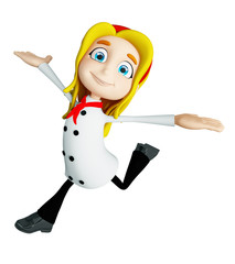Chef character with running pose