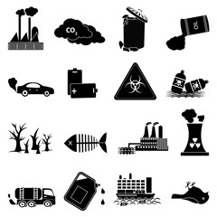 environment pollution icons set - 78799570
