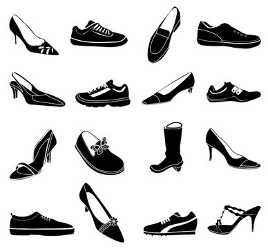Shoes icons set