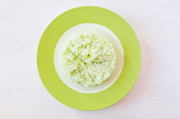 Salad of green radish