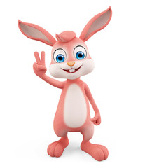 Easter Bunny with win pose