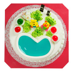 Fancy cake isolated on white