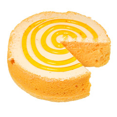Sponge cake isolated on white