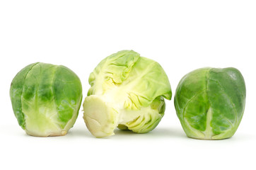 Fototapeta premium Fresh brussels sprout on white background
