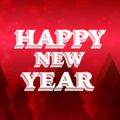 Christmas red background with 3D text.