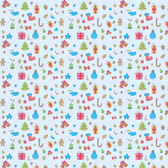 Christmas paper vector seamless pattern. New Year illustration.