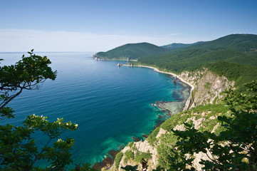 Fototapeta na wymiar Top view of the coast of the East Sea.