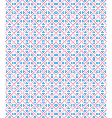 Seamless love pattern. Blue hearts and pink dots on white backgr