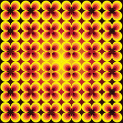 Geometric pattern circles of different colors.