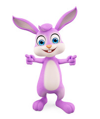 Easter Bunny with pointing sign pose
